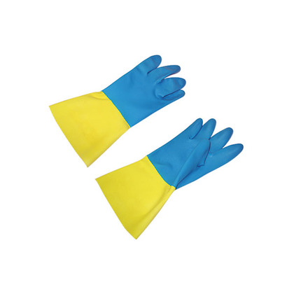 Перчатки резиновые сине-желтые Gloves L