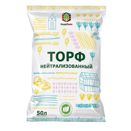 Торф верховой нейтральный 50л Норд Палм