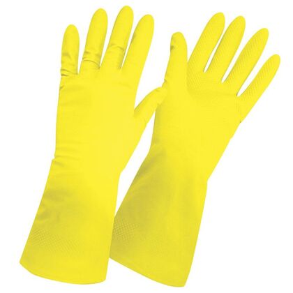 Перчатки резиновые желтые Gloves S M L XL